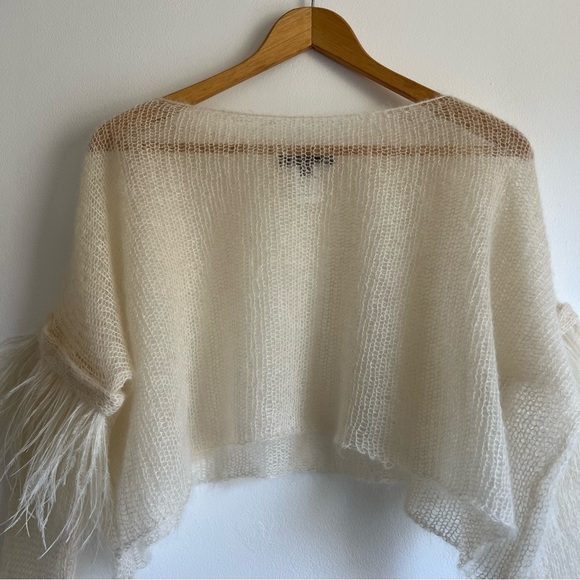 Louiza Babouryan Silk Mohair Knit Top with Feathers - Picture 9 of 16
